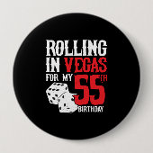 Badge Rond 10 Cm Las Vegas 55th Birthday Party (Devant)