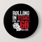 Badge Rond 10 Cm Las Vegas 60th Birthday Party (Devant)