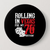 Badge Rond 10 Cm Las Vegas 70e Birthday Party (Devant)