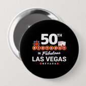 Badge Rond 10 Cm Las Vegas Birthday Party (Devant & derrière)