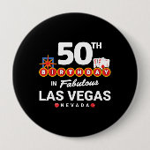 Badge Rond 10 Cm Las Vegas Birthday Party (Devant)