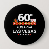 Badge Rond 10 Cm Las Vegas Birthday Party (Devant)