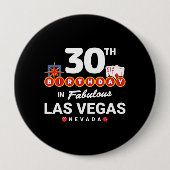 Badge Rond 10 Cm Las Vegas Birthday Party (Devant)