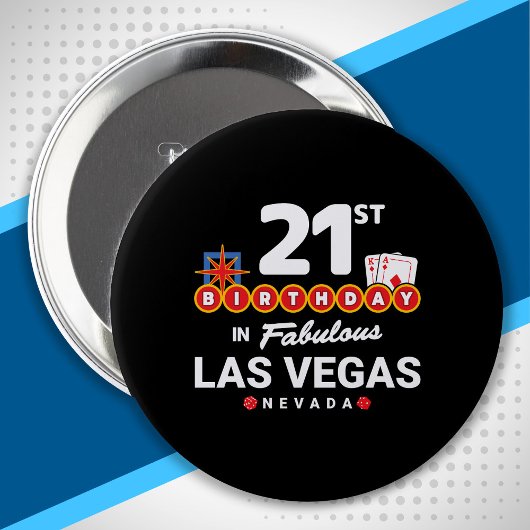 Badge Rond 10 Cm Las Vegas Birthday Party