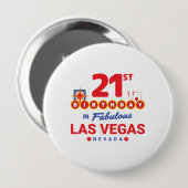 Badge Rond 10 Cm Las Vegas Birthday Party (Devant & derrière)