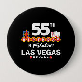 Badge Rond 10 Cm Las Vegas Birthday Party (Devant)