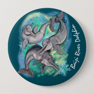 Badge Rond 10 Cm Le dauphin de la rivière Baiji a perdu des échos