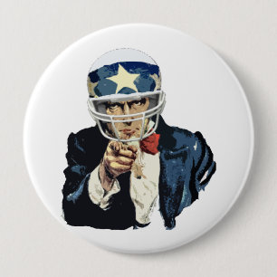Badge Rond 10 Cm le football d'Oncle Sam