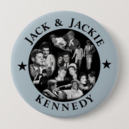 Badge Rond 10 Cm Le Kennedys : Jack et Jackie (Devant)