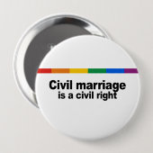 Badge Rond 10 Cm Le mariage civil est un droit civil (Devant & derrière)