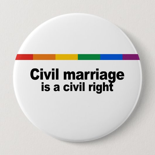 Badge Rond 10 Cm Le mariage civil est un droit civil (Devant)