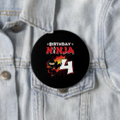 Badge Rond 10 Cm Le poison de Ninja Birthday (En situation)