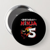 Badge Rond 10 Cm Le poison de Ninja Birthday (Devant & derrière)