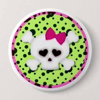 Badge Rond 10 Cm Le sac à dos grunge de crâne de fille goupille des