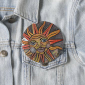 Badge Rond 10 Cm le soleil DeE SuN (En situation)