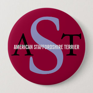 Badge Rond 10 Cm Le Staffordshire Terrier américain