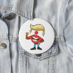 Badge Rond 10 Cm Le visage clown de Donald Trump