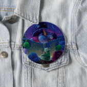 Badge Rond 10 Cm Lecture hivernale (En situation)