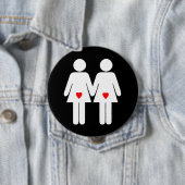 Badge Rond 10 Cm Les amoureux lesbiennes - (En situation)