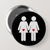 Badge Rond 10 Cm Les amoureux lesbiennes - (Devant & derrière)