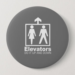 BADGE ROND 10 CM LES ASCENSEURS LE FONT DE HAUT EN BAS