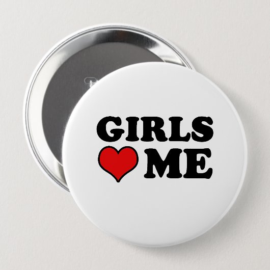 Badge Rond 10 Cm Les filles m'aiment (Devant & derrière)