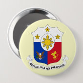 Badge Rond 10 Cm les Philippines, Philippines (Devant & derrière)