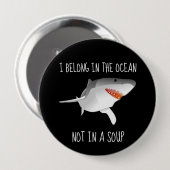 Badge Rond 10 Cm Les requins sauvent l'environnement de conservatio (Devant & derrière)