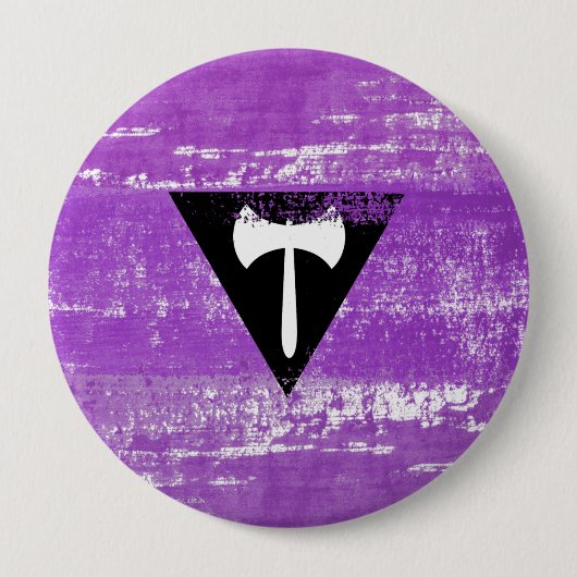 Badge Rond 10 Cm Lesbian Pride Paint (Labrys) (Devant)