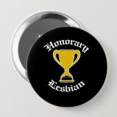 BADGE ROND 10 CM LESBIENNE HONORIFIQUE - BLANC - .PNG (Devant & derrière)