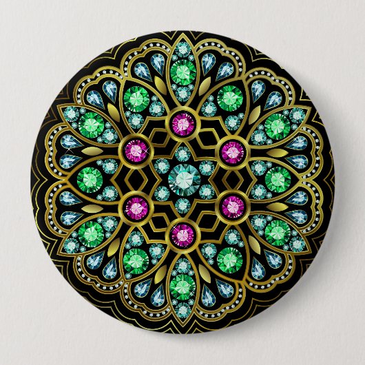 Badge Rond 10 Cm LG. Bling Brooch / Épingle pour les dames .... : ) (Devant)