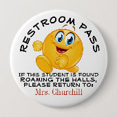 Badge Rond 10 Cm LG. Passe de toilettes scolaires (Devant)