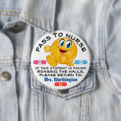 Badge Rond 10 Cm LG. Salle d'école - Passe-soins infirmiers (En situation)