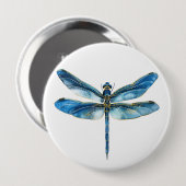 Badge Rond 10 Cm libellule bleue (Devant & derrière)