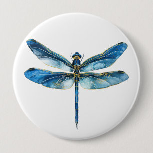 Badge Rond 10 Cm libellule bleue