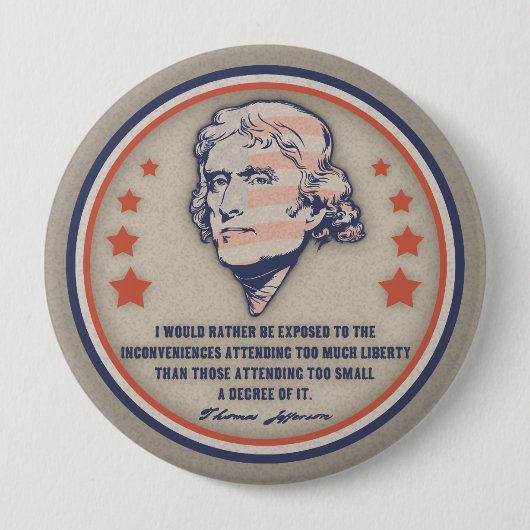 Badge Rond 10 Cm Liberté II de Jefferson (Devant)