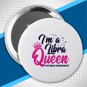 Badge Rond 10 Cm Libra Anniversaire Reine Astrologie Signal Pourcen