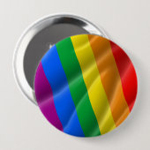 BADGE ROND 10 CM LIGNES ONDULEUSES DIAGONALE - DE GAY PRIDE FIERTÉ (Devant & derrière)
