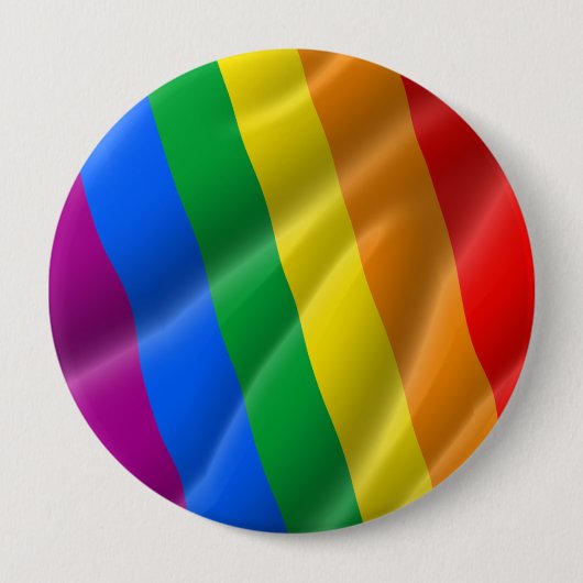 BADGE ROND 10 CM LIGNES ONDULEUSES DIAGONALE - DE GAY PRIDE FIERTÉ (Devant)