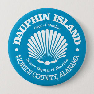 Badge Rond 10 Cm L'île de Dauphin (coquillage)