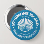 Badge Rond 10 Cm L'île St Simons (coquillage) (Devant & derrière)