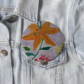Badge Rond 10 Cm Lily orange (En situation)