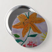 Badge Rond 10 Cm Lily orange (Devant & derrière)