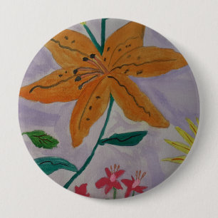 Badge Rond 10 Cm Lily orange