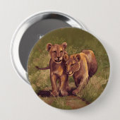 Badge Rond 10 Cm Lion Cubs (Devant & derrière)