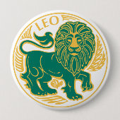 Badge Rond 10 Cm Lion du zodiaque sur un (Devant)