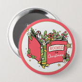 Badge Rond 10 Cm Livres de Noël (Devant & derrière)