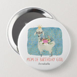 Badge Rond 10 Cm Llama Amour Aquarelle Maman Mignonne de la Fille d