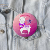 Badge Rond 10 Cm Llama Cute Merci (En situation)