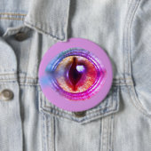 Badge Rond 10 Cm L'oeil du dragon d'Imaginaire violet enchanté (En situation)